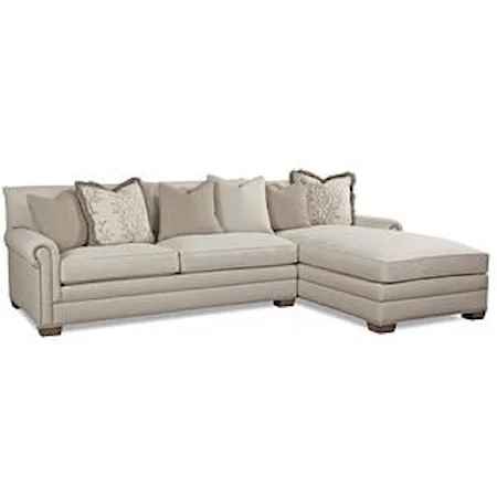 Traditional Sectional Sofa with Nailhead Trim